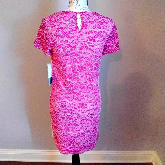 NWT CeCe By Cynthia Steffe Fuchsia Lace Dress - 4 - Picture 5 of 9